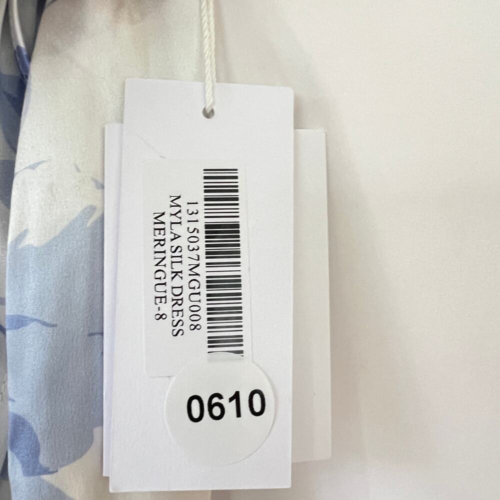 Reformation Myla Silk Maxi Dress Floral Meringue Blue White Size 8 NWT - Picture 11 of 12